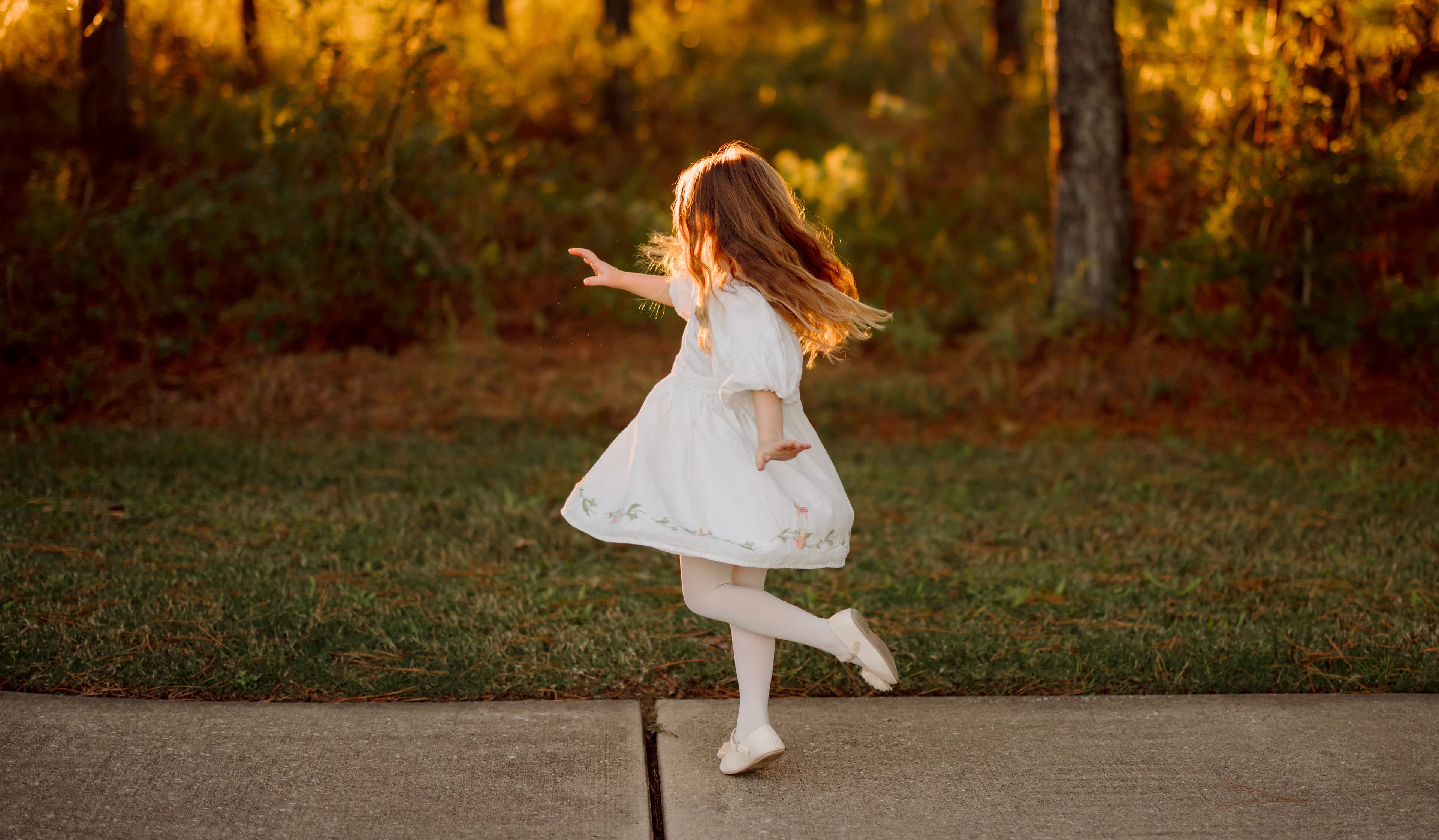 Daughter dancing in the sunset